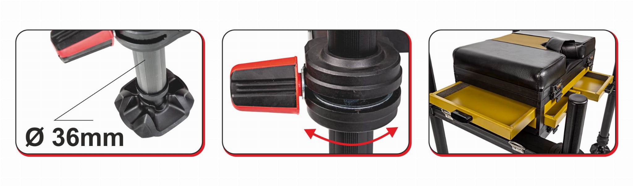 Kosz wędkarski Traper GST Light RED D36 mm - obrazek 3