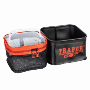 Pojemnik PCV do pelletu Traper GST – czarny 18×18×11 cm