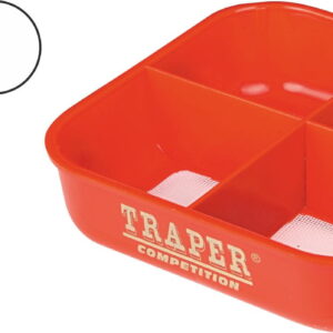 Pudełko dzielone z sitkiem Traper – czerwone, 1mm, 0,75l