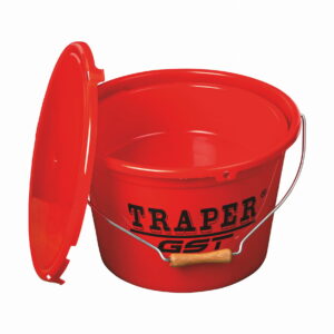 Wiadro z misą i pokrywą Traper – czerwone 18 l